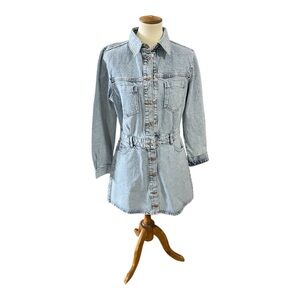 #331, Zara long sleeve denim dress, button front, size L